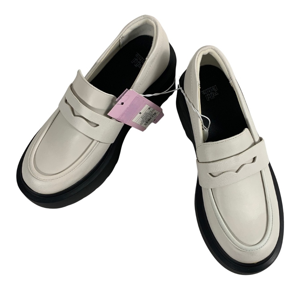 Chunky Cream Platform Loafers Women’s 8 Bold 2.5" Heel Boho Y2K Retro